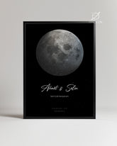 Gökyüzü Yıldız Haritalı Poster Tablosu (Ay)