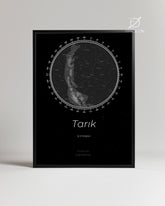 Gökyüzü Yıldız Haritalı Poster Tablosu (Pusula)