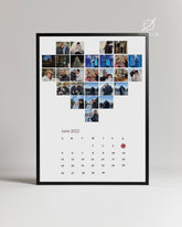 Fotoğraflı Ve Tarihli Kalp Şeklinde Poster Tablo