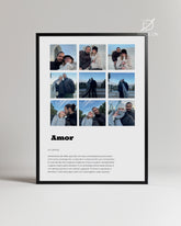 "Amor" Yazılı Fotoğraflı Poster Tablosu
