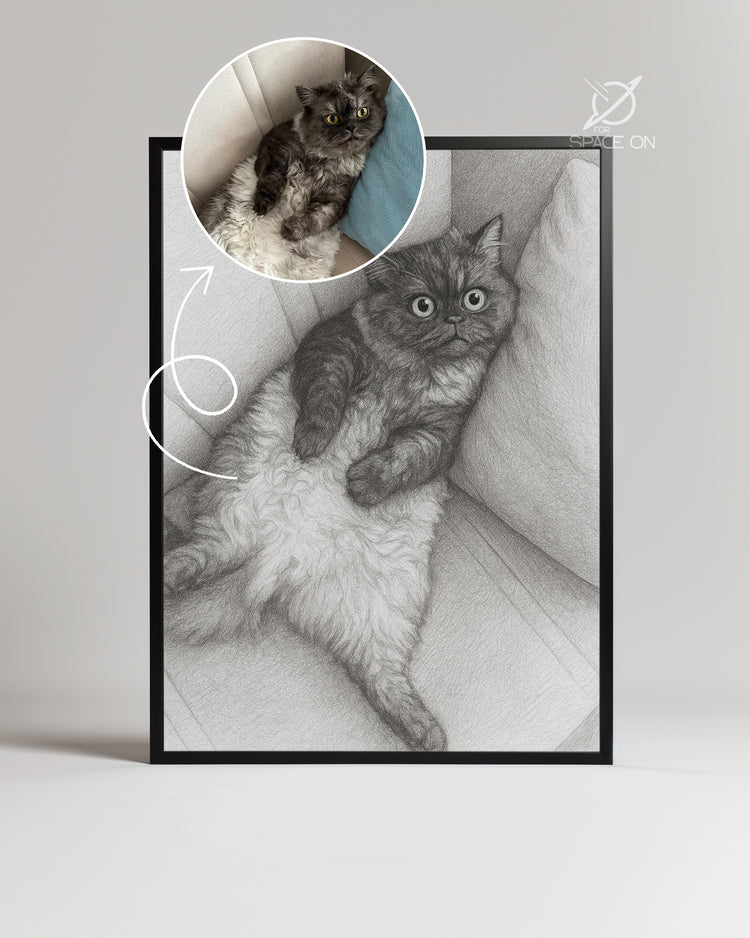 Karakalem Pati Portresi Poster Tablosu