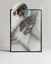 Karakalem Pati Portresi Poster Tablosu