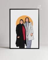 Annelere Özel Çizim Karikatür Poster Tablo