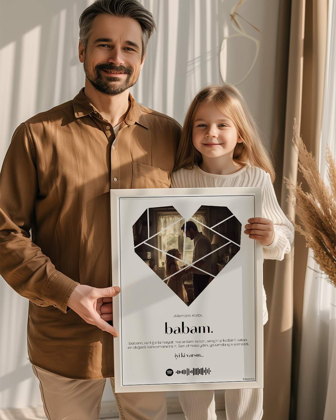 Babalara Özel 1-9 Fotoğraflı Kolaj Poster Tablo