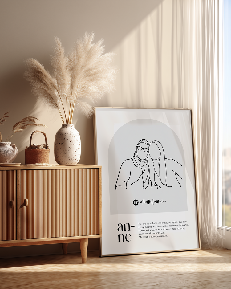 Annelere Özel Line Art Çizim Poster Tablosu