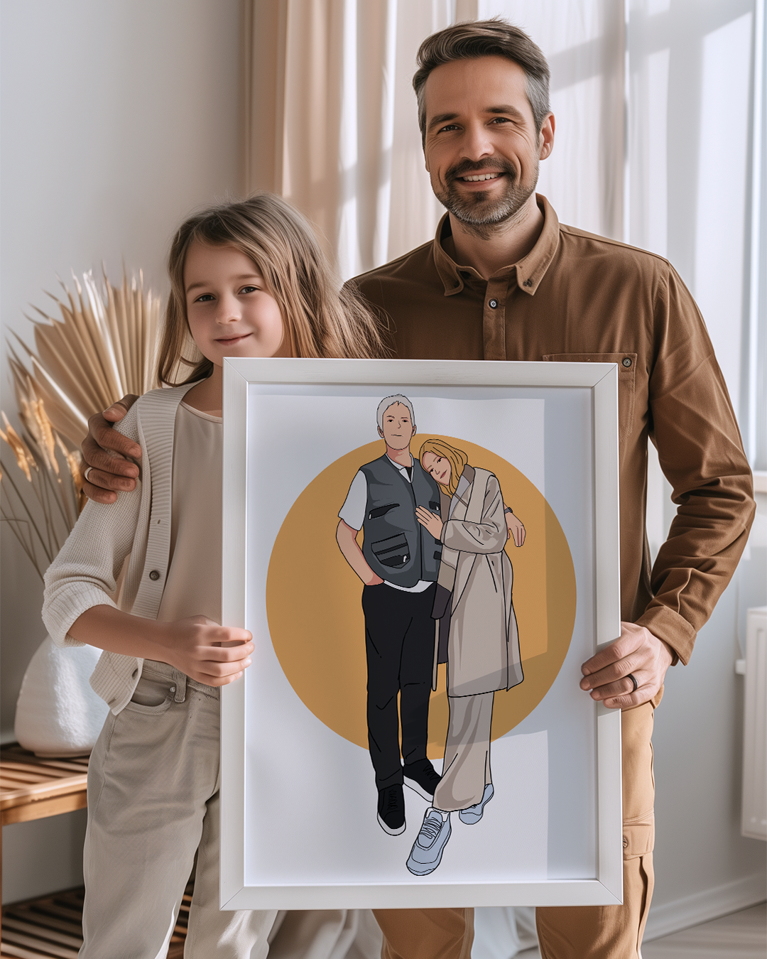 Babalara Özel Çizim Karikatür Poster Tablo