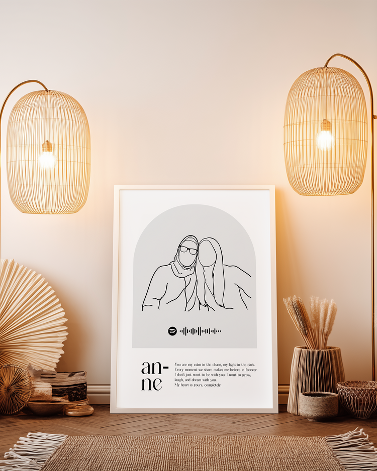 Annelere Özel Line Art Çizim Poster Tablosu