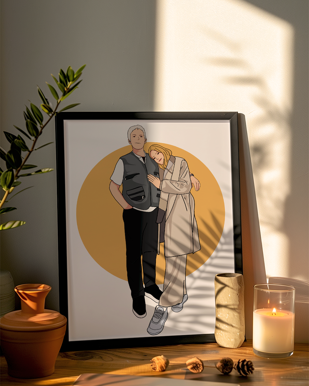 Babalara Özel Çizim Karikatür Poster Tablo