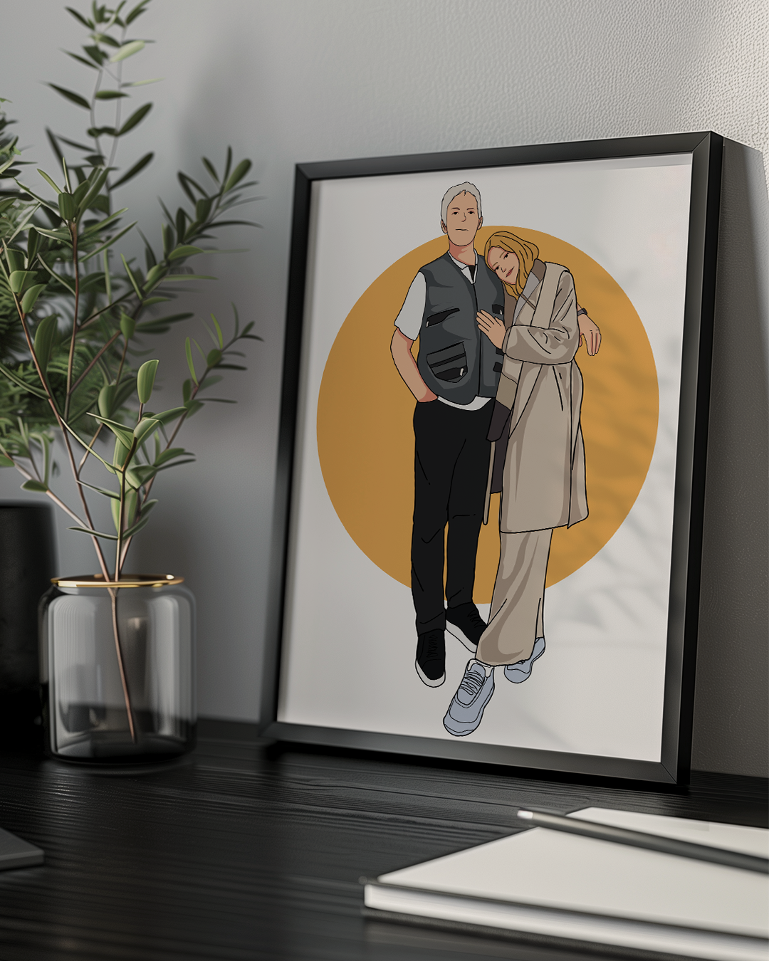 Babalara Özel Çizim Karikatür Poster Tablo