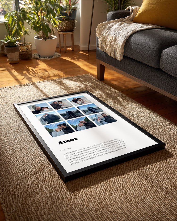 "Amor" Yazılı Fotoğraflı Poster Tablosu