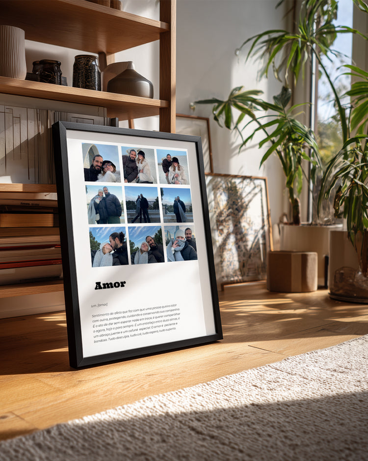 "Amor" Yazılı Fotoğraflı Poster Tablosu