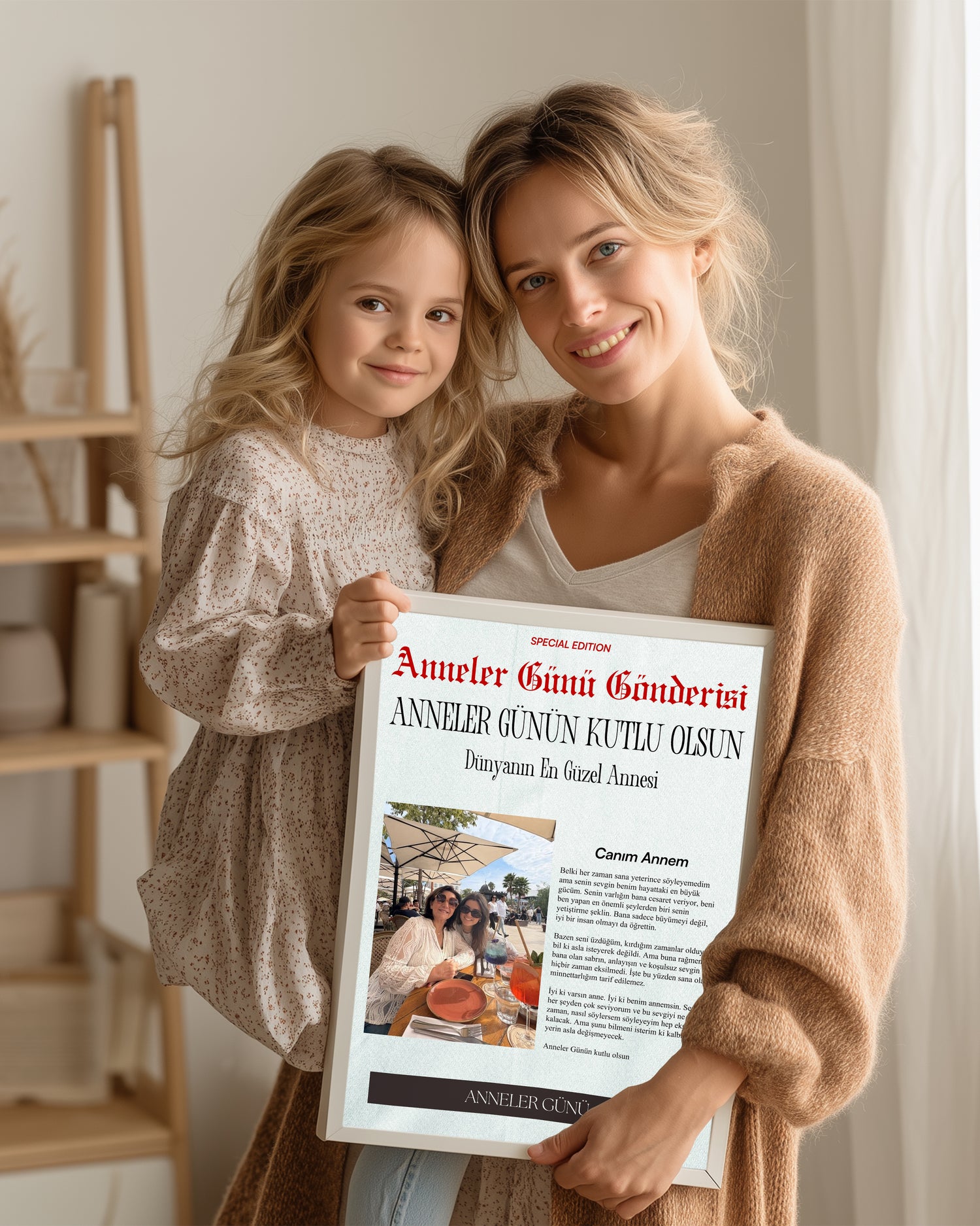 Anneler Günü Gazete Manşet Tasarımlı Poster Tablosu Poster Tablosu