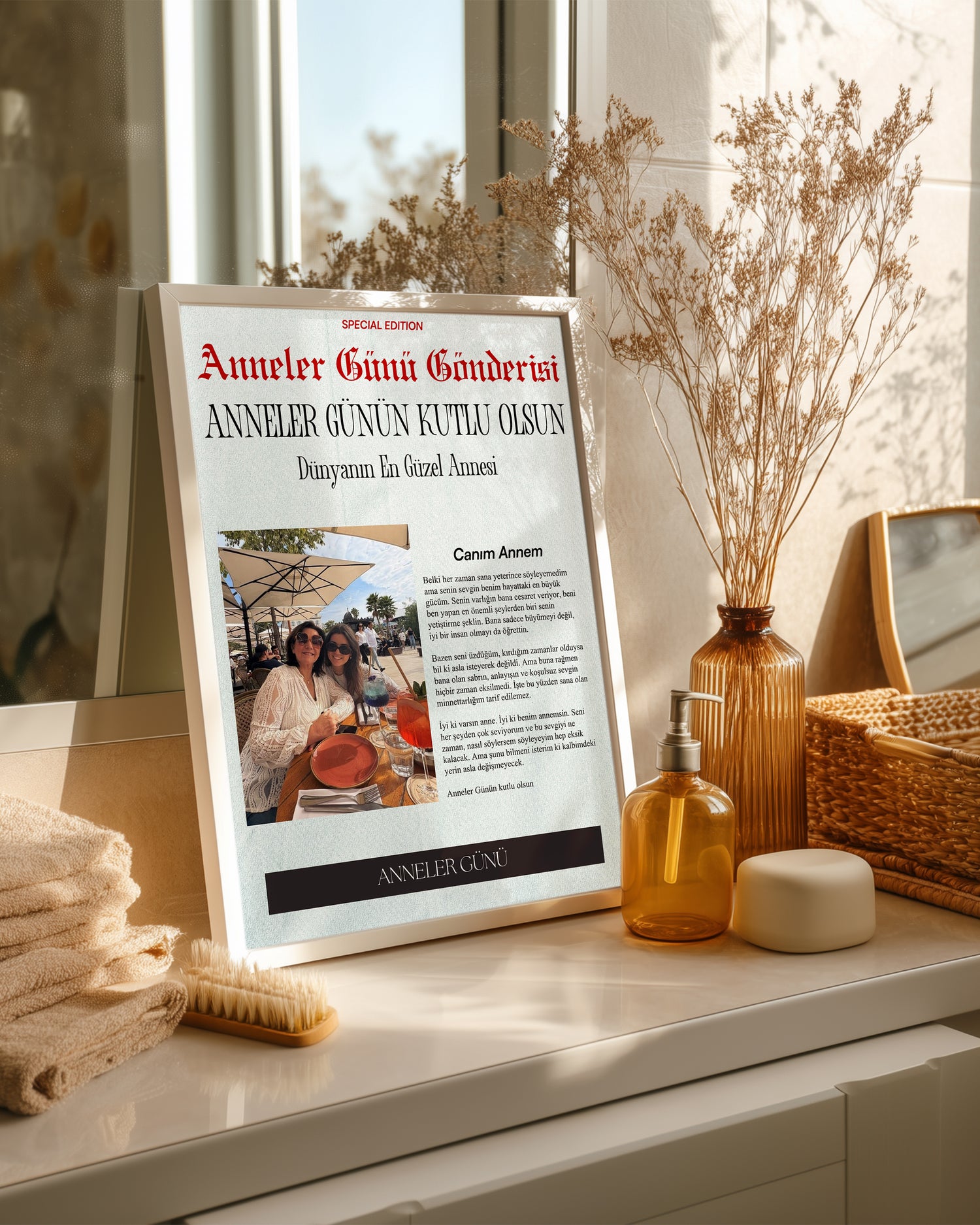 Anneler Günü Gazete Manşet Tasarımlı Poster Tablosu Poster Tablosu