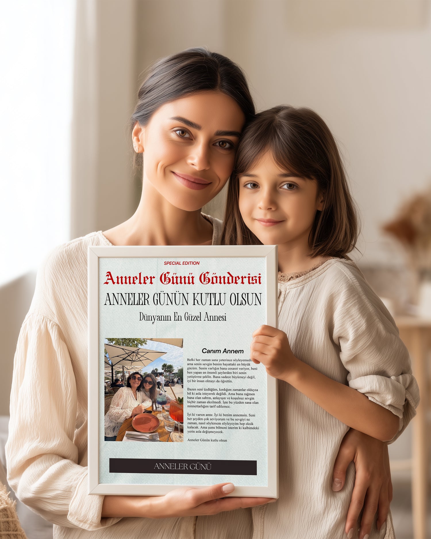 Anneler Günü Gazete Manşet Tasarımlı Poster Tablosu Poster Tablosu