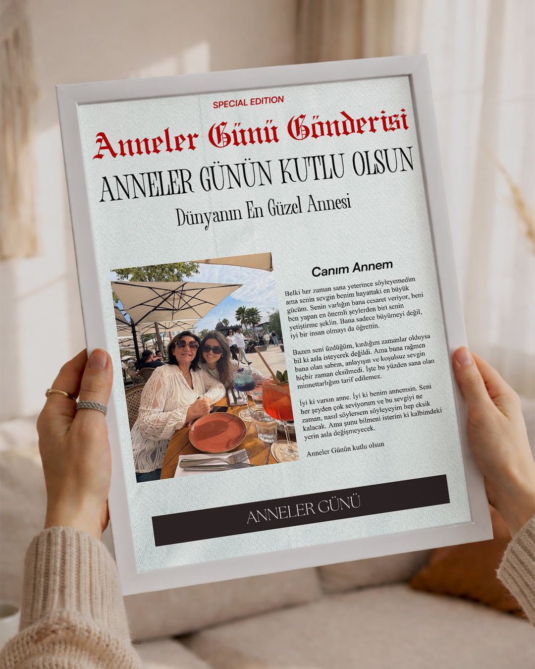 Anneler Günü Gazete Manşet Tasarımlı Poster Tablosu Poster Tablosu