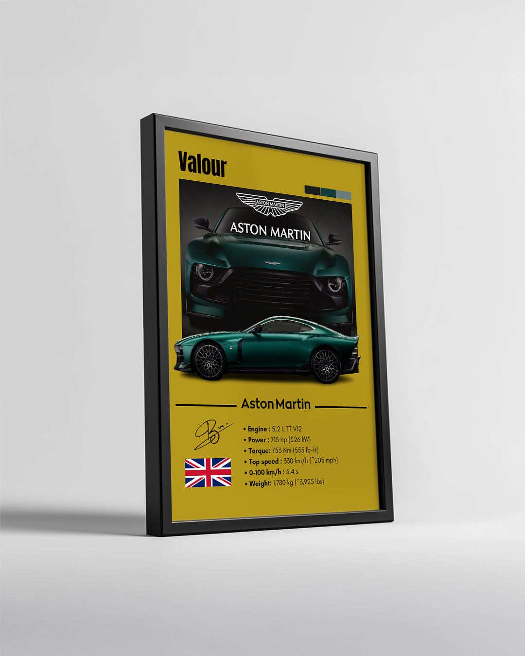 Aston Martin Valour Poster Tablosu