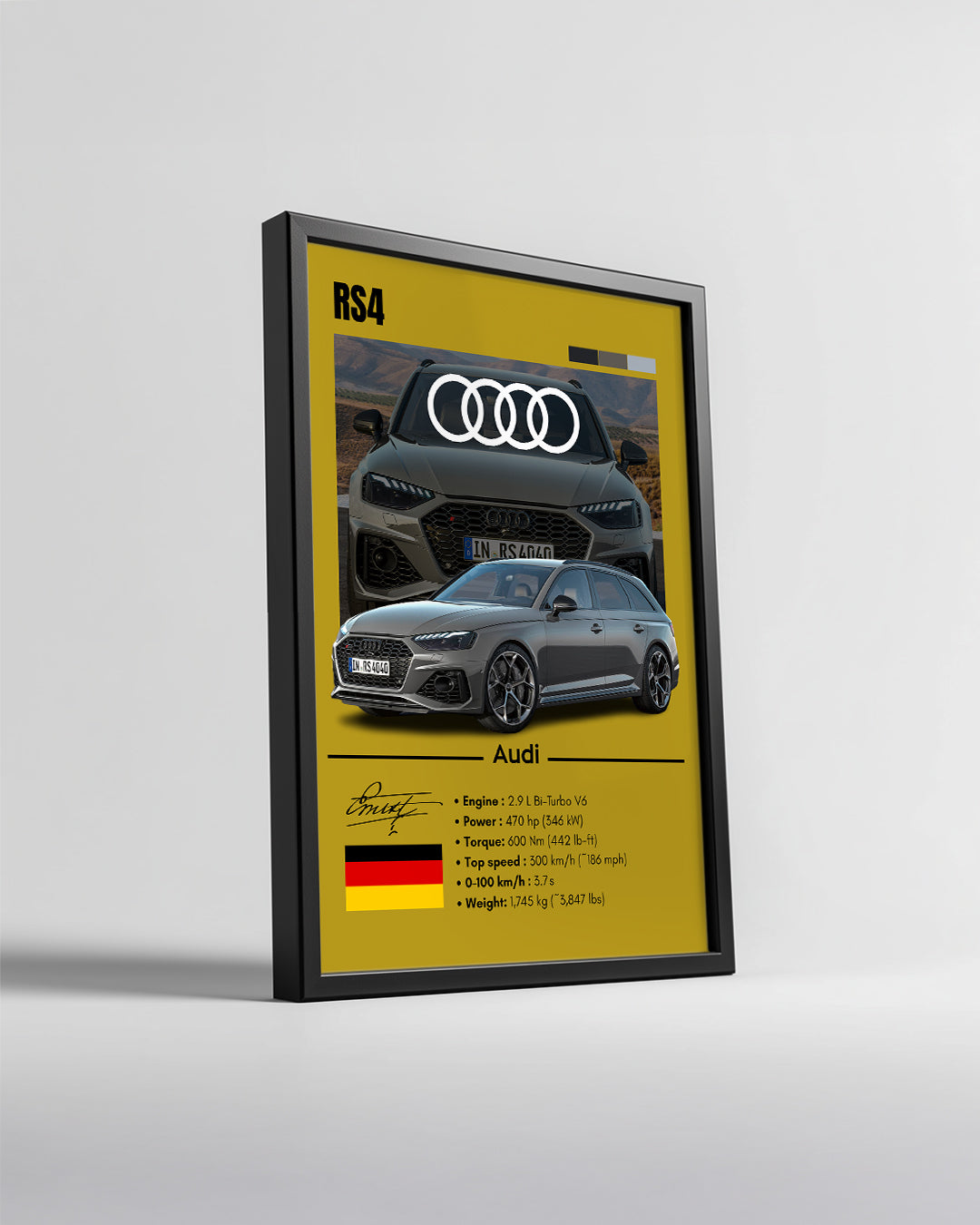 Audi RS4 Poster Tablosu