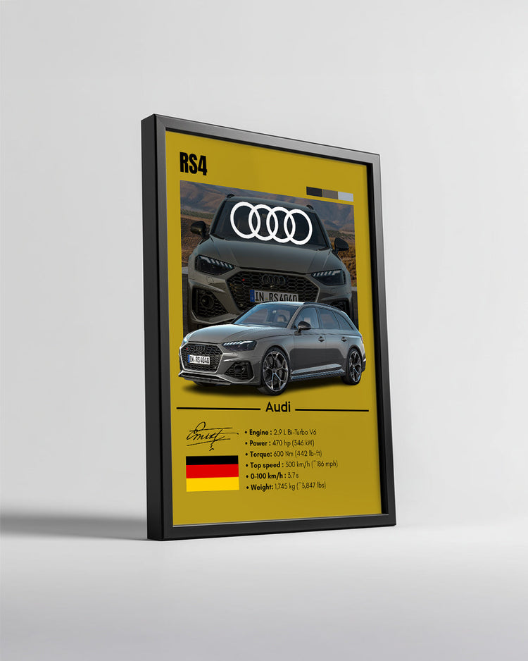 Audi RS4 Poster Tablosu