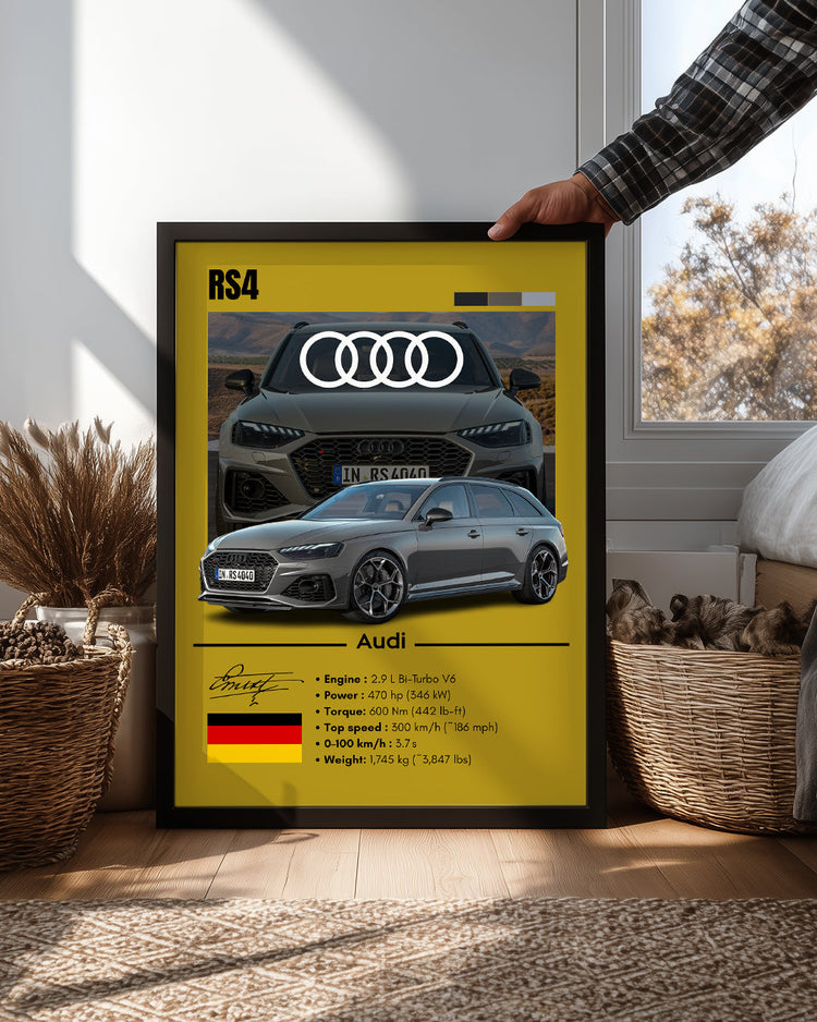 Audi RS4 Poster Tablosu