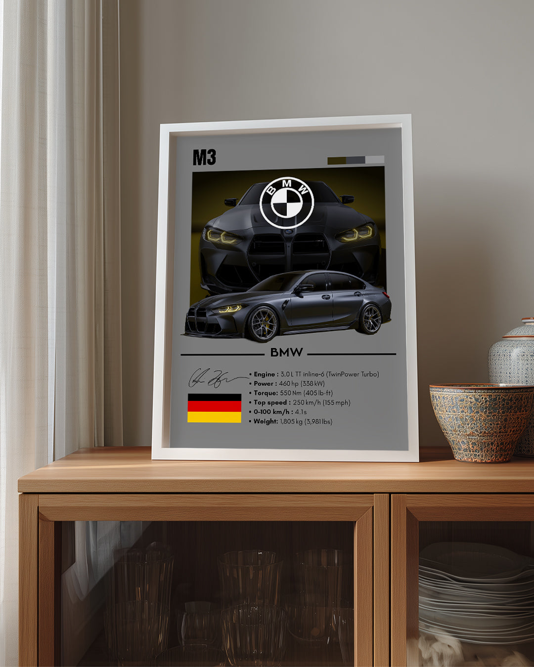 BMW M3 GRİ Poster Tablosu