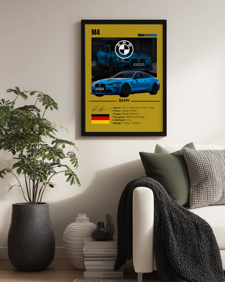 BMW M4 Poster Tablosu