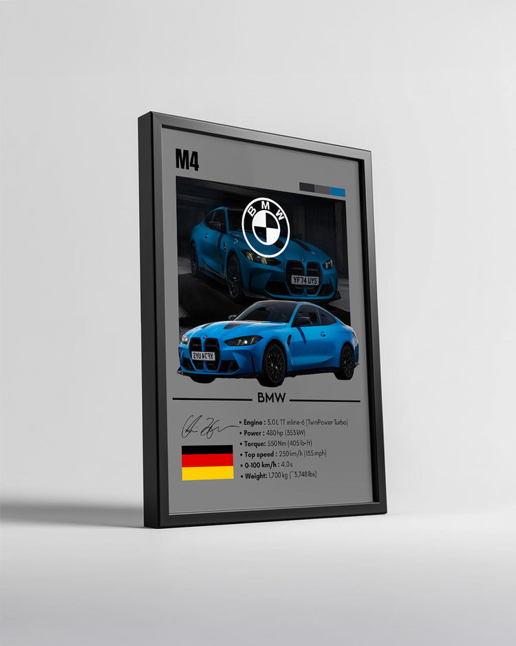 BMW M4 GRİ Poster Tablosu