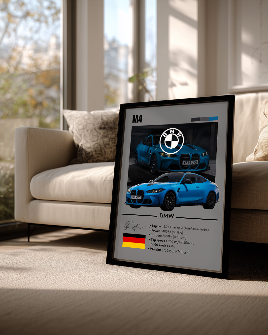 BMW M4 GRİ Poster Tablosu