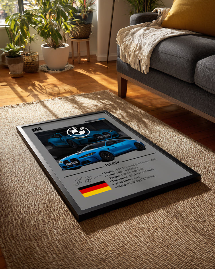 BMW M4 GRİ Poster Tablosu