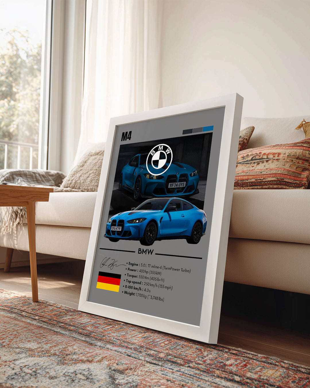 BMW M4 GRİ Poster Tablosu