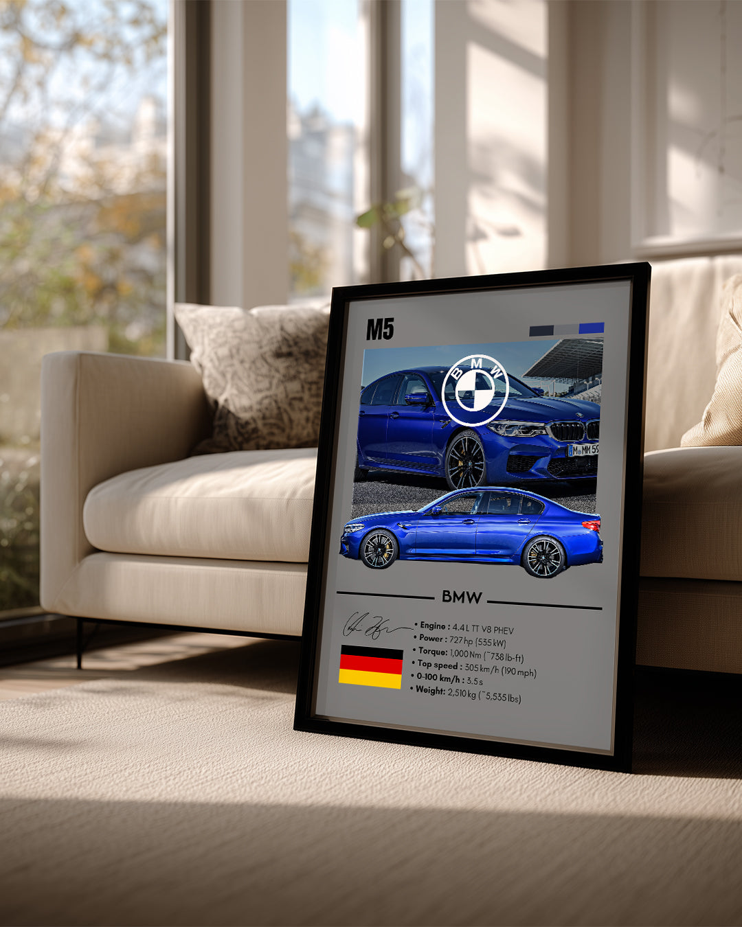 BMW M5 GRİ Poster Tablosu