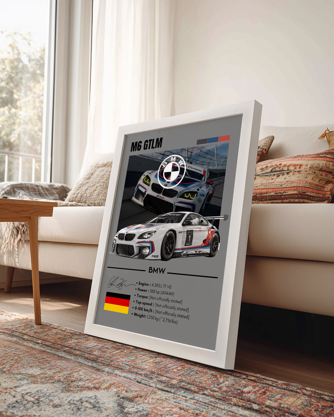 BMW M6 GTLM GRİ Poster Tablosu