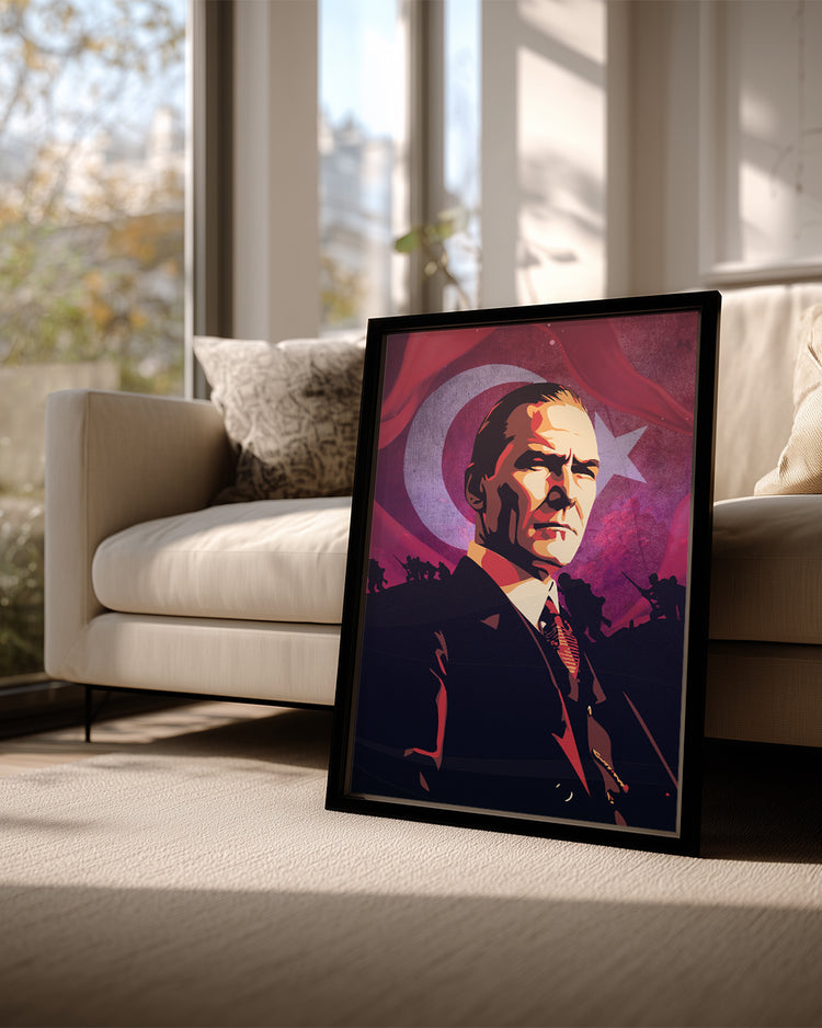 Bağımsızlığın Mimarı – Modern Atatürk İllüstrasyon Poster Tablosu