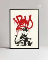 Banksy Rat Poster Tablosu