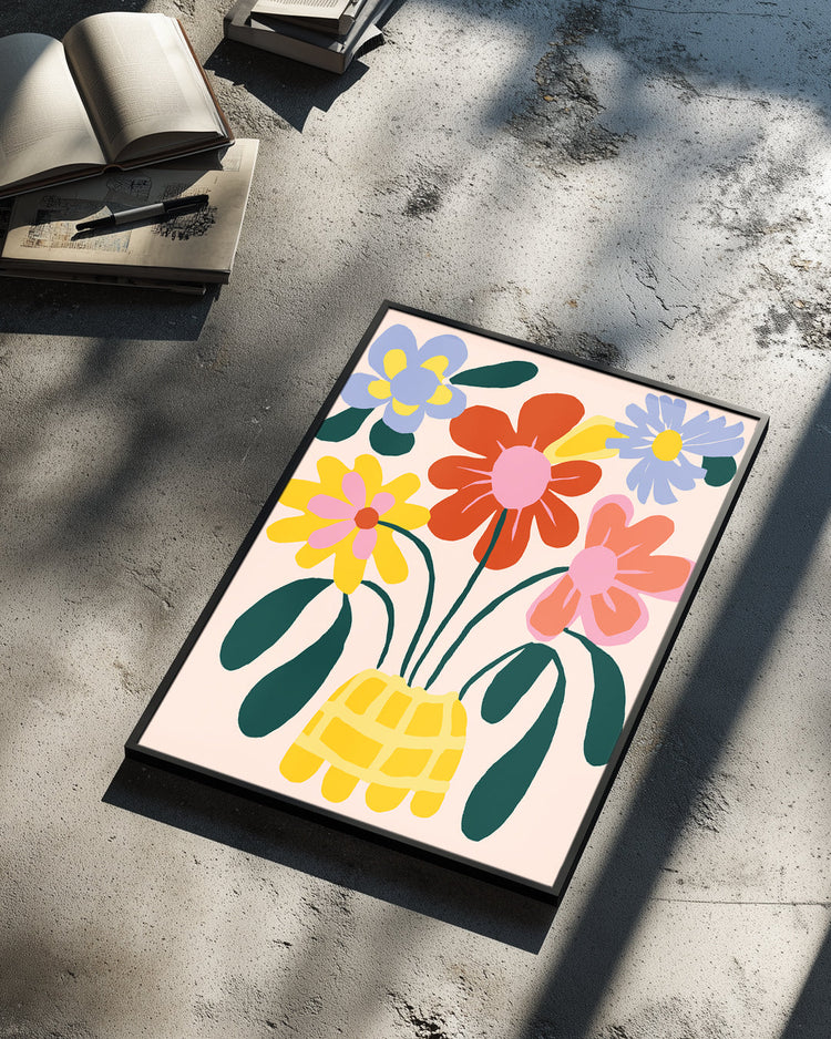 Basket Bloom Poster Tablosu