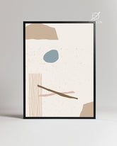 Beige Abstract Poster Tablosu