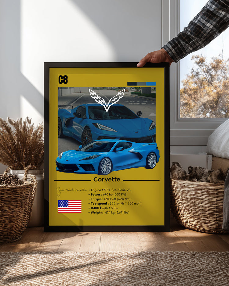 Corvette C8 Poster Tablosu