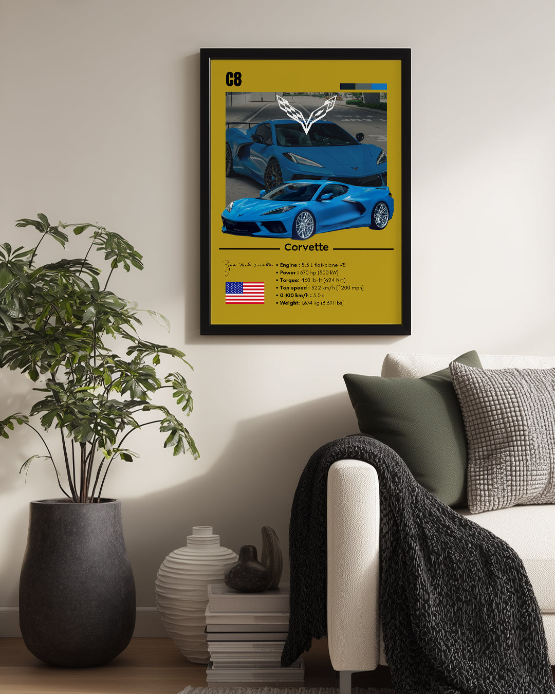 Corvette C8 Poster Tablosu