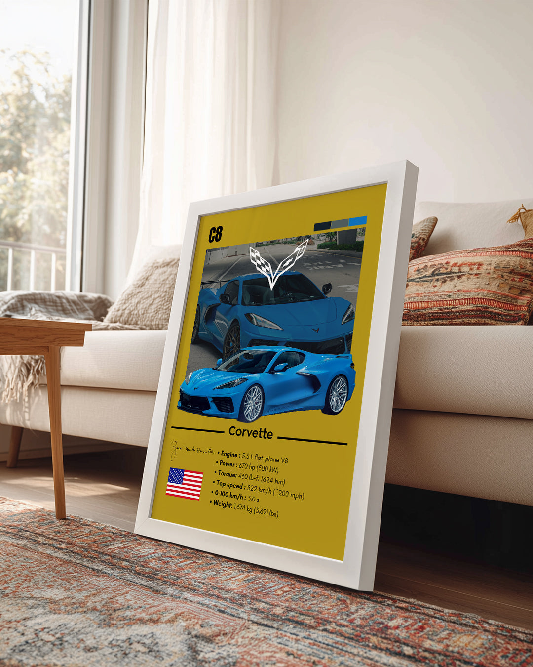 Corvette C8 Poster Tablosu