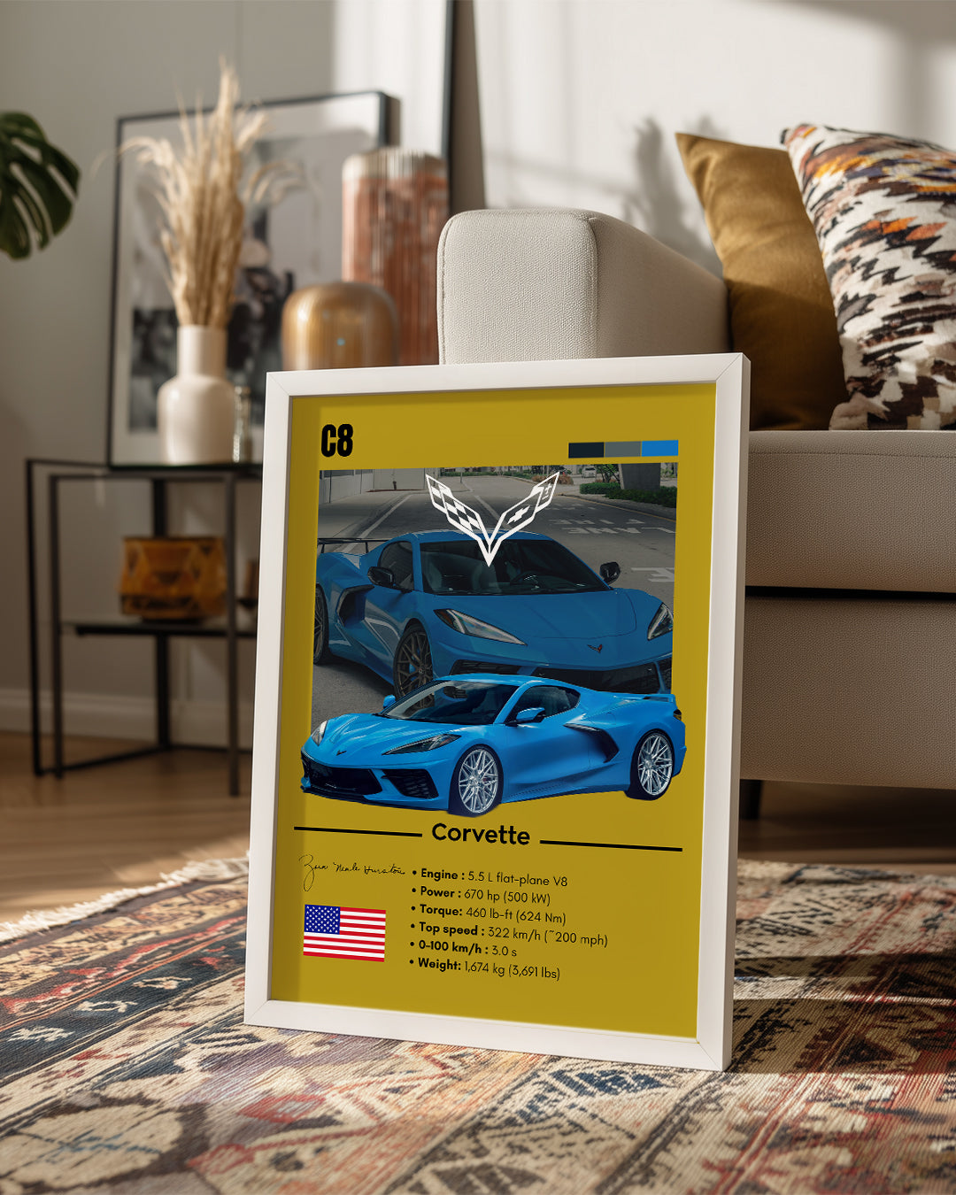 Corvette C8 Poster Tablosu