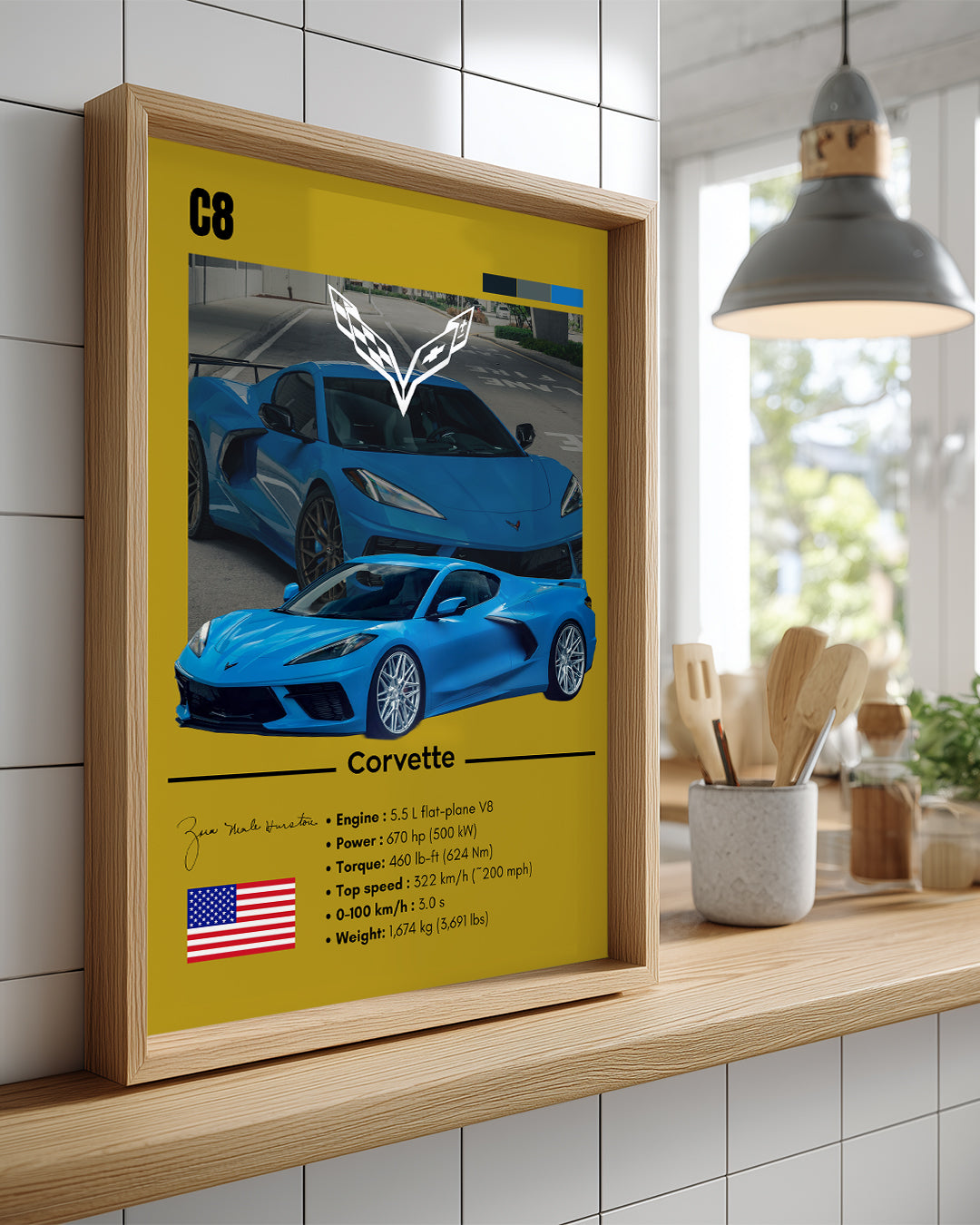 Corvette C8 Poster Tablosu