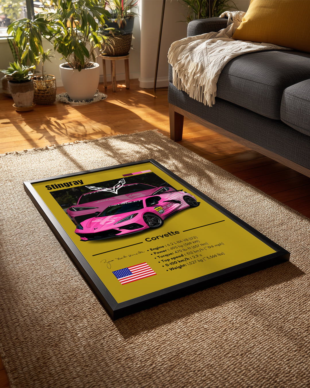 Corvette Stingray Poster Tablosu
