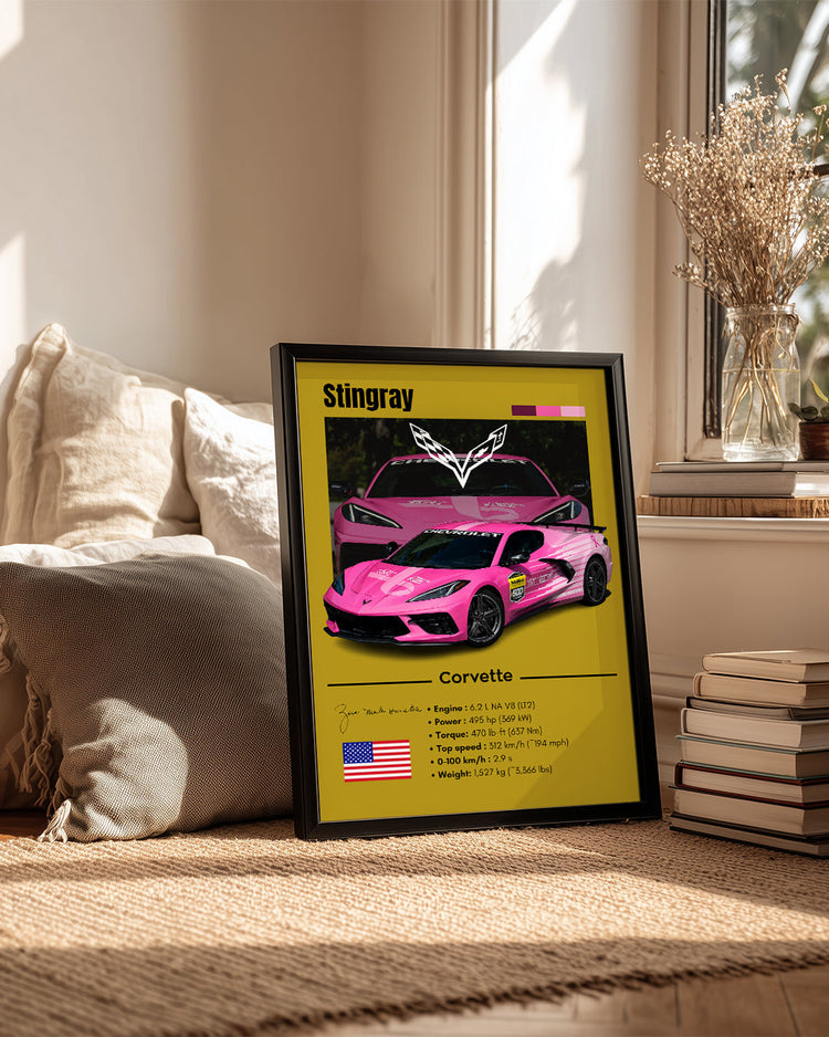 Corvette Stingray Poster Tablosu