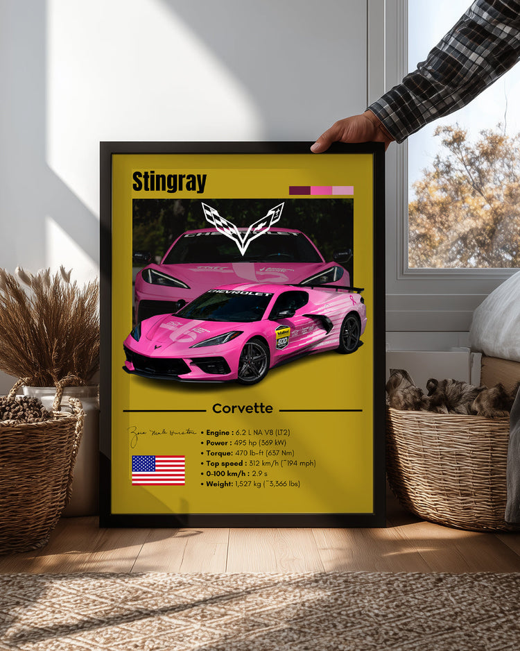 Corvette Stingray Poster Tablosu