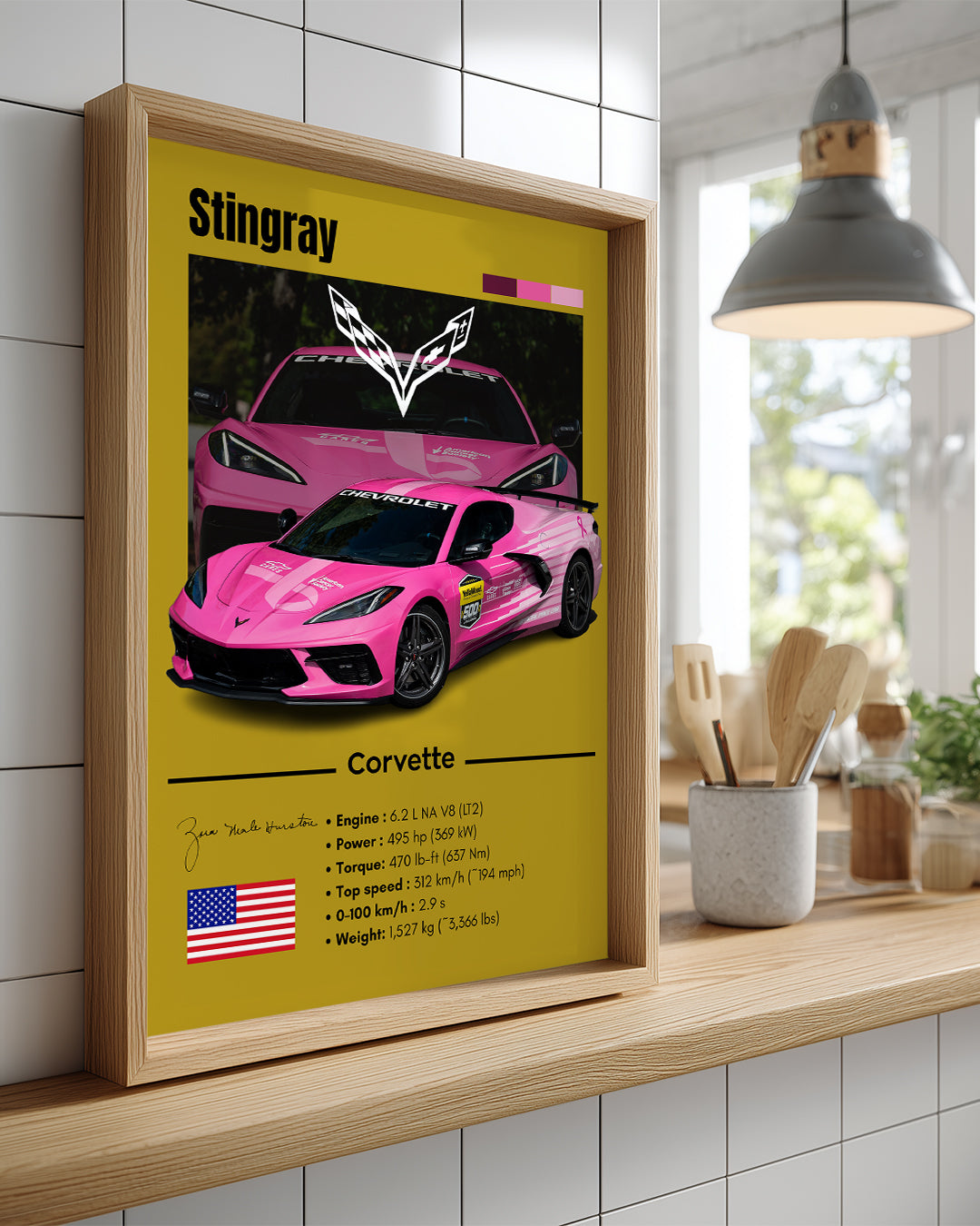 Corvette Stingray Poster Tablosu