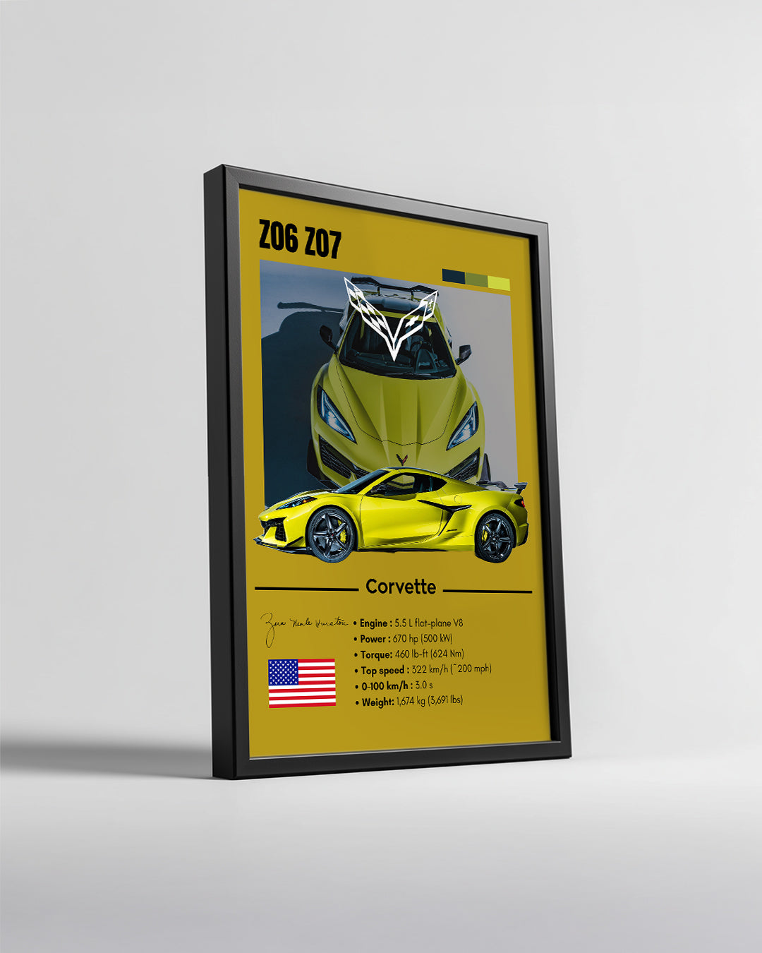 Corvette Z06 Z07 Poster Tablosu
