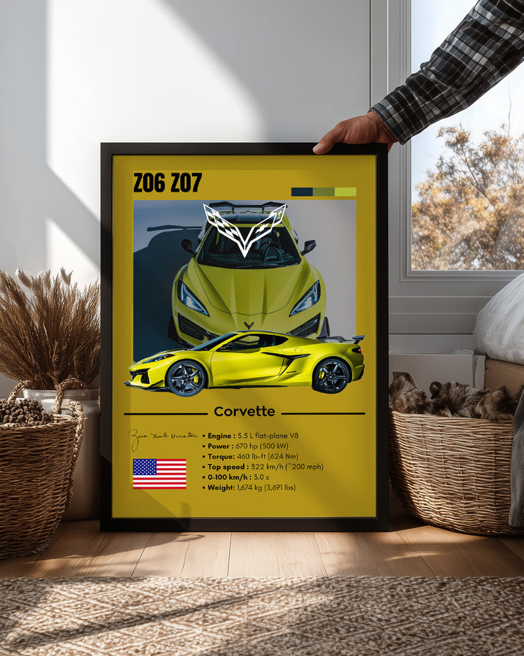 Corvette Z06 Z07 Poster Tablosu