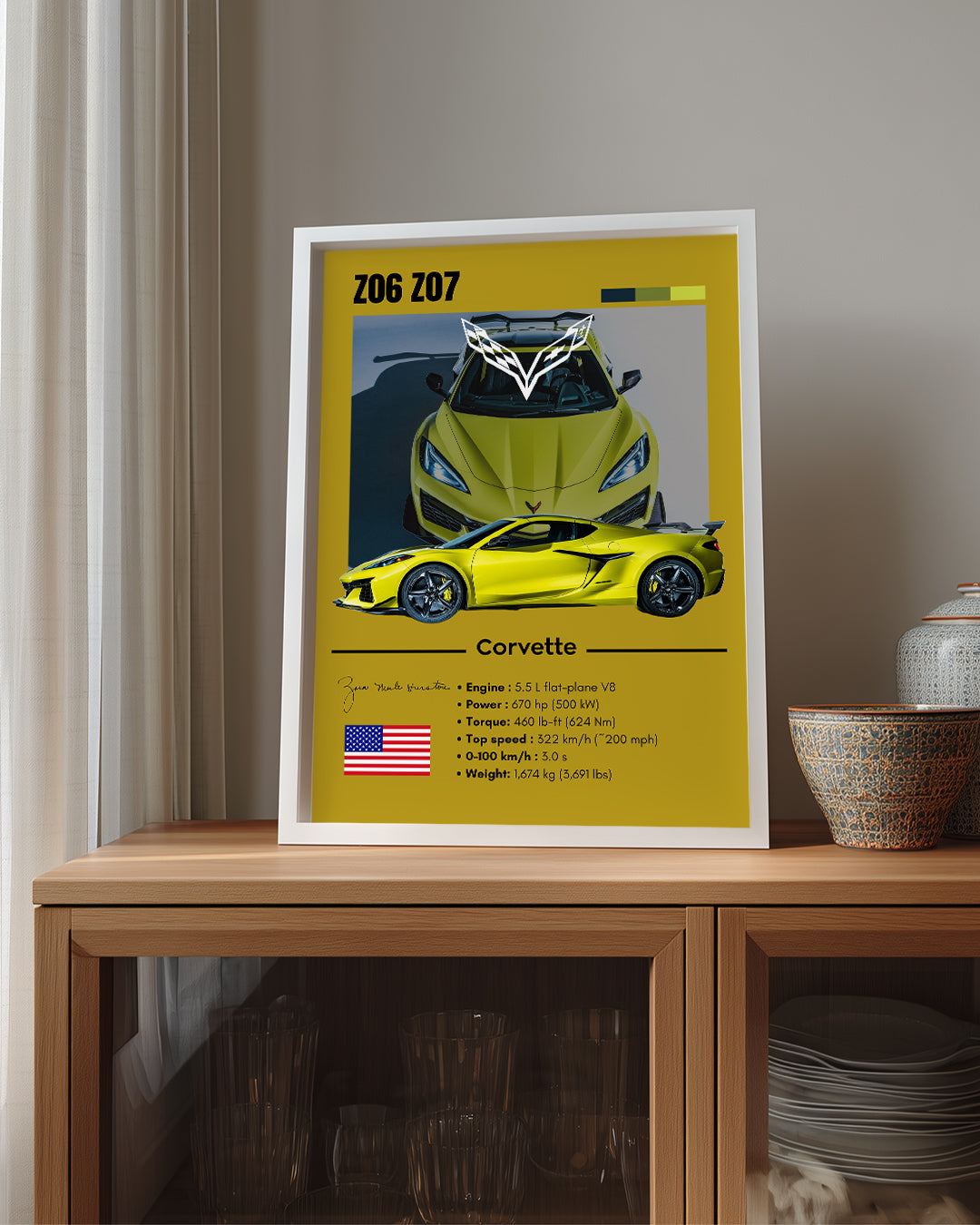 Corvette Z06 Z07 Poster Tablosu