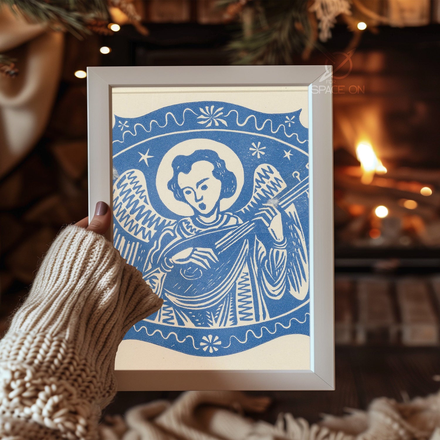 Cozy Fireplace Scene Poster Tablosu