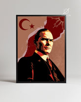 Cumhuriyetin Işığı – Atatürk Minimalist Sanat Poster Tablosu
