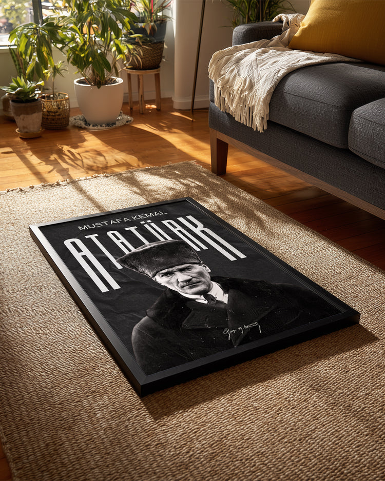 Cumhuriyetin İzleri – Modern Dokulu Atatürk Poster Tablosu